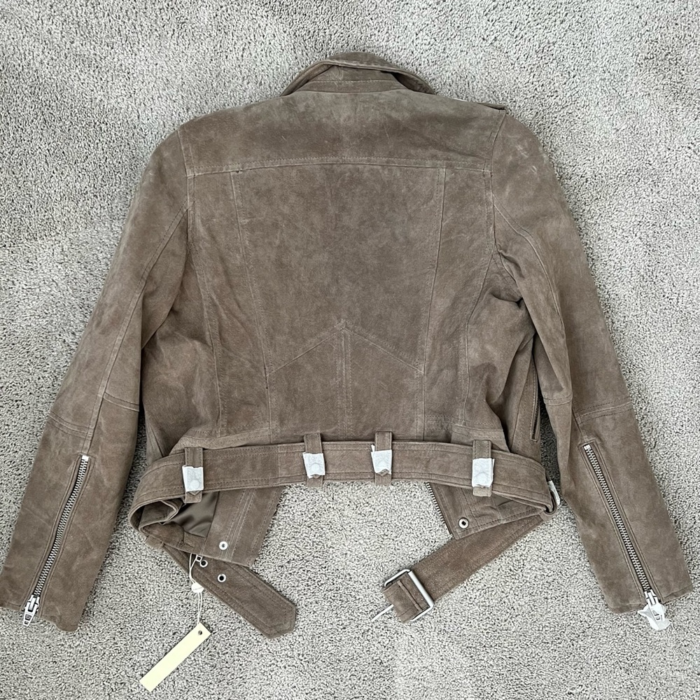 NWT Blank NYC Small Taupe Suede Leather Moto Jacket - Picture 2 of 4